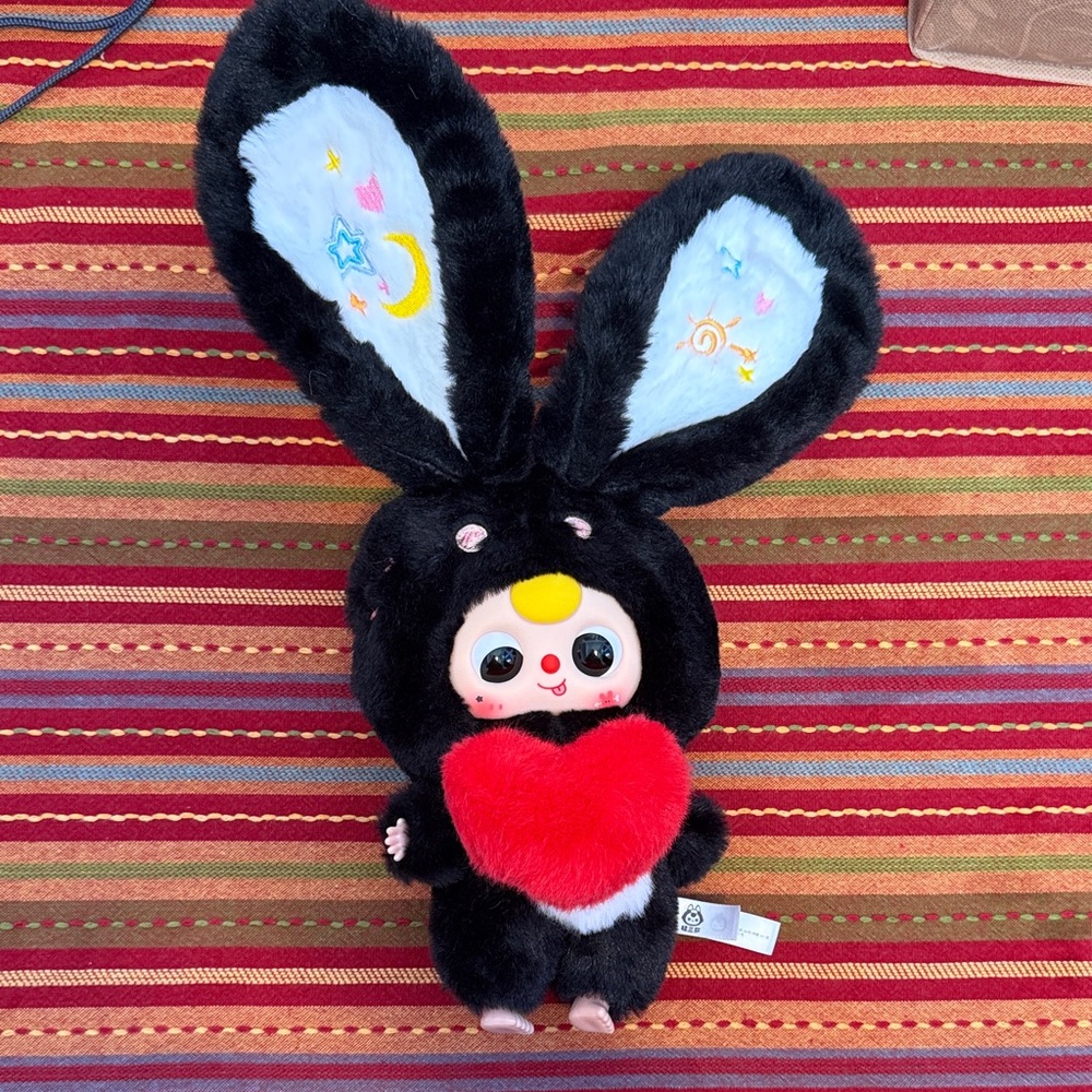 baby three black colored lily rabbit town w/ boba eyes